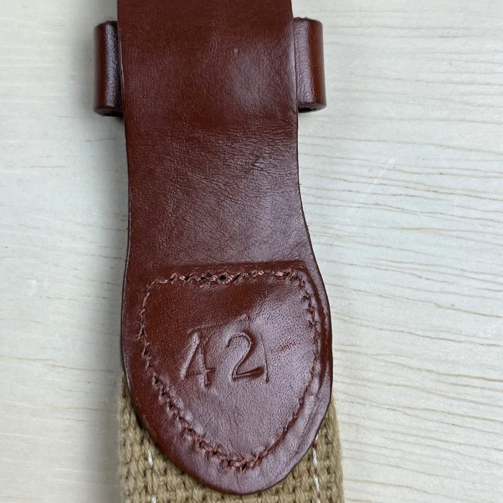 Leather Man Ltd Mens Red Swordfish Marlin Surcingle Belt Leather Brass Size 42